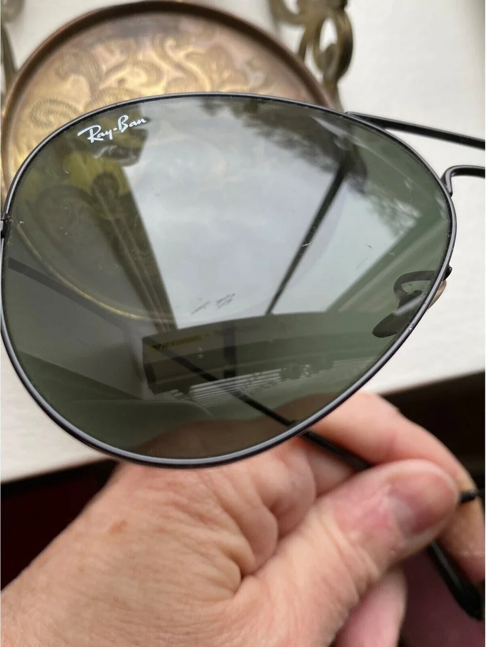 Ray Ban RB3025 Aviator Large Metal Black Sunglasses 58•14